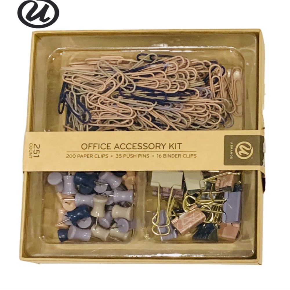 UBRANDS OFFICE ACCESSORY KIT W/ 200 PAPER CLIPS,